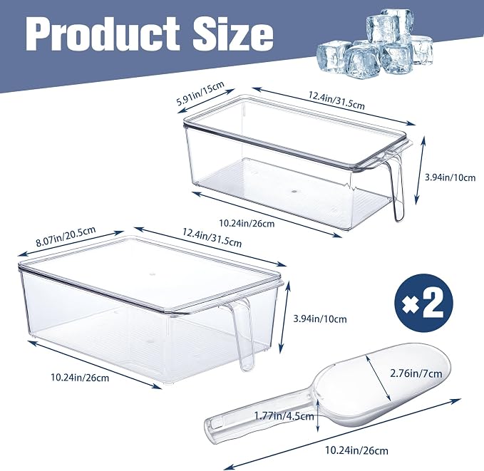 Havawish 4 Pcs Ice Storage Bin for Freezer - Image 2