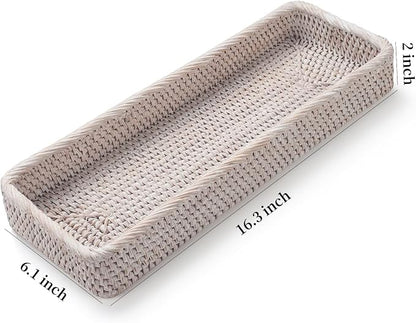 Rattan Bathroom Vanity Tray, Toilet Tank Basket Tray - Image 7