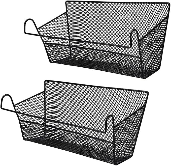2 pcs Hanging metal mesh bedside storage basket， student dormitory bed storage by Jwukiie