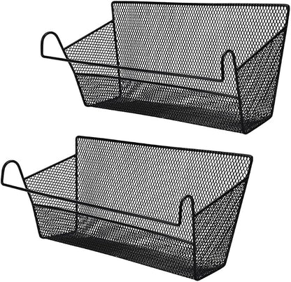 2 pcs Hanging metal mesh bedside storage basket， student dormitory bed storage by Jwukiie