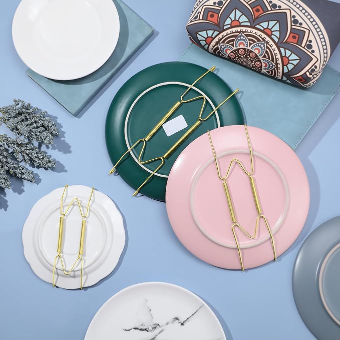 Hotop 12 Pieces Plate Hangers for Wall Stainless Steel Wire Invisible Heavy - Image 6