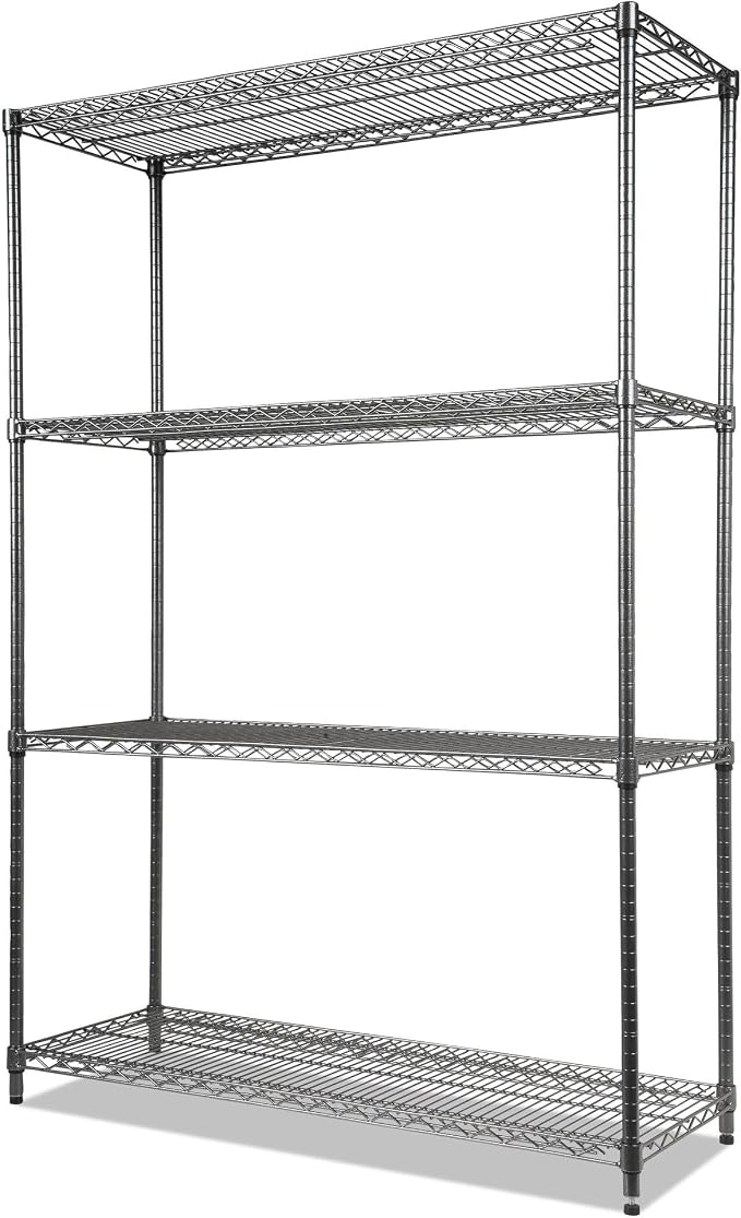 Alera Wire Shelving Starter Kit, Four-Shelf, 48w x 18d x 72h - Image 5