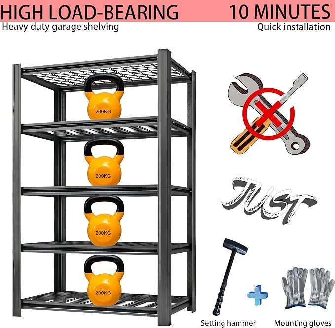 Standing Shelf Units Heavy Duty Storage Rack Industrial Wire Mesh Shelving - Image 8