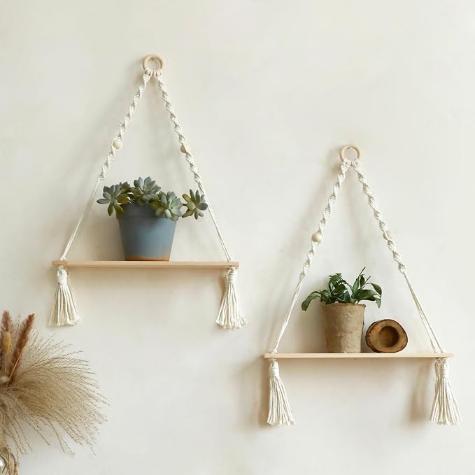 Artilady 2 Pack Wooden Wall Hanging Shelves by Artilady