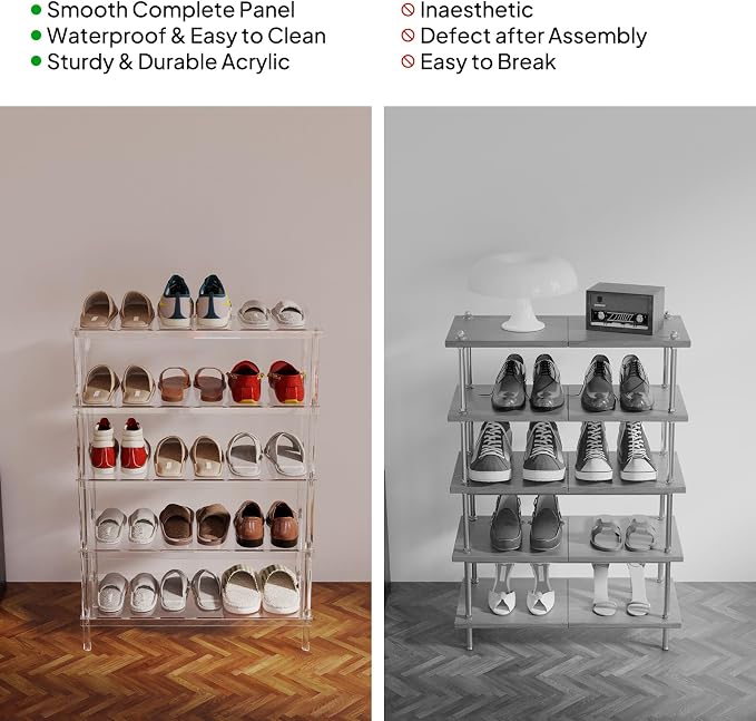 Aquiver 5-Tier Acrylic Shoe Rack - Image 7