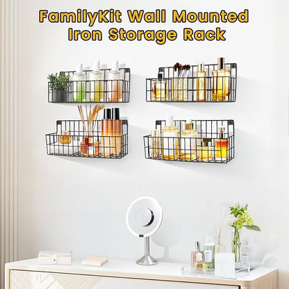 FamilyKit 4 Set Extra Large Hanging Wall Wire Baskets, Sturdy Wall Organizer - Image 3