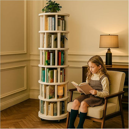 Solid Wood Revolving Bookcase by Unknown