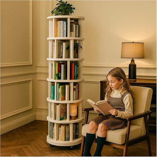 Solid Wood Revolving Bookcase by Unknown