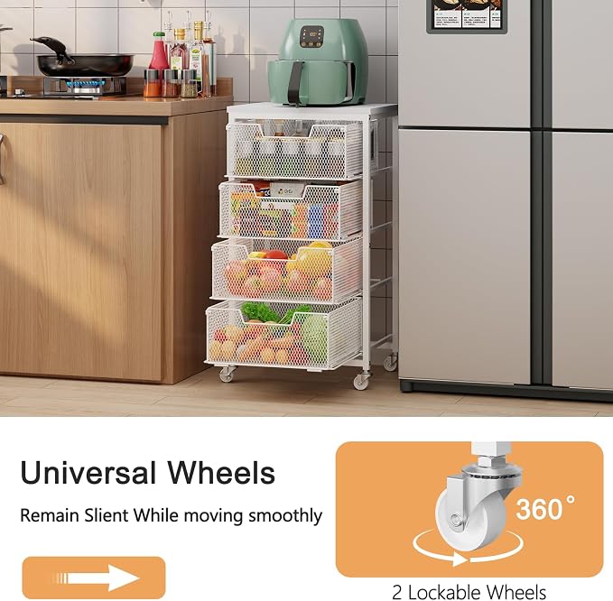 4-Tier Kitchen Storage Cart - Image 2