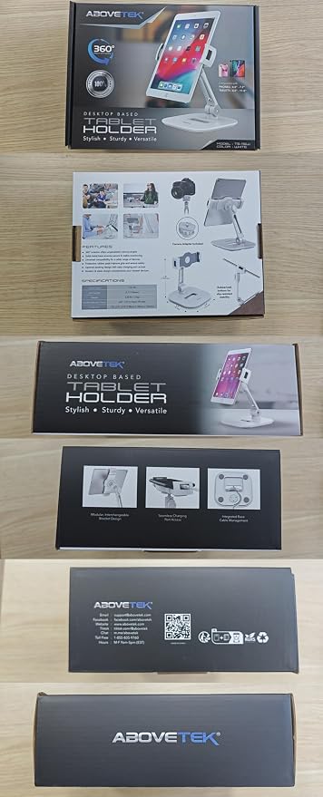 AboveTEK Tablet Stand Holder, Stylish Aluminum iPad Stands, Foldable 360° - Image 10
