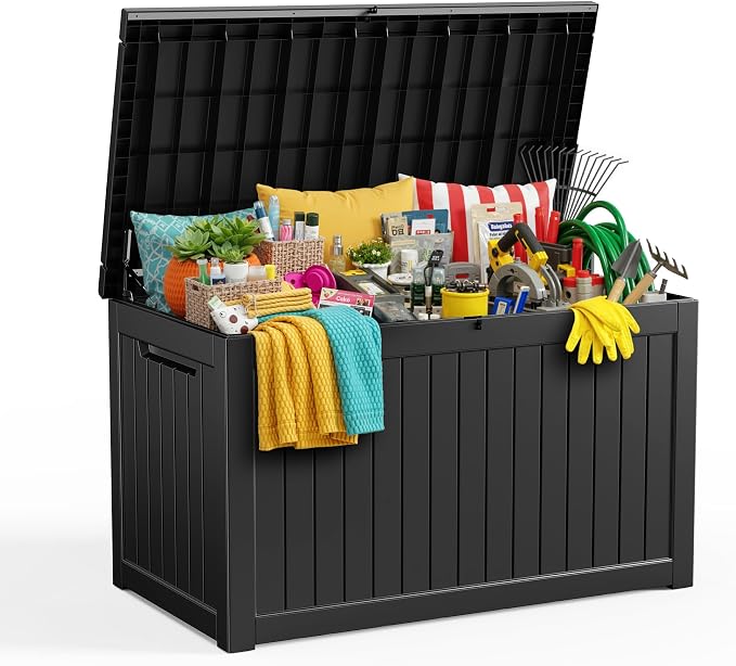 Vixzen 280 Gallon Deck Boxes Outdoor Waterproof, Lockable Storage Box by Vixzen