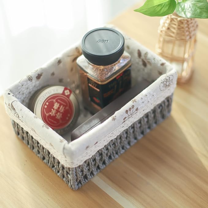 YRMT Macrame Storage Baskets Set of 3 Boho Decor Baskets - Image 4
