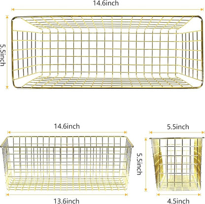 2 Sets Gold Extra Large Hanging Wall Basket - Image 2