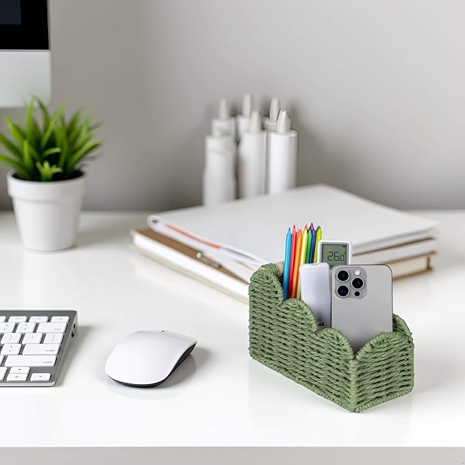 CubesLand Scalloped TV Remote Control Holder Bedside Candy Organizer, Office - Image 4