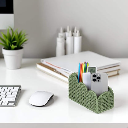 CubesLand Scalloped TV Remote Control Holder Bedside Candy Organizer, Office - Image 4