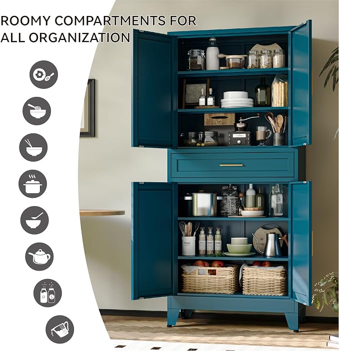 COFaR 71" Metal Pantry Cabinet - Image 5