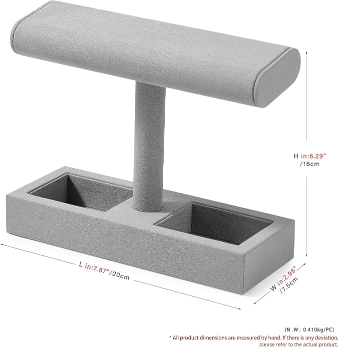 Oirlv Microfiber T-Bar Watch Display Stand Jewelry Display Props Jewelry - Image 8