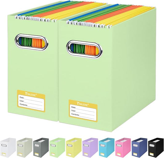 BALEINE File Organizer Box, Cardboard File Folder Organizer by BALEINE