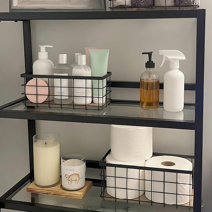 TIEYIPIN Black Metal Wire Storage Baskets - Image 4