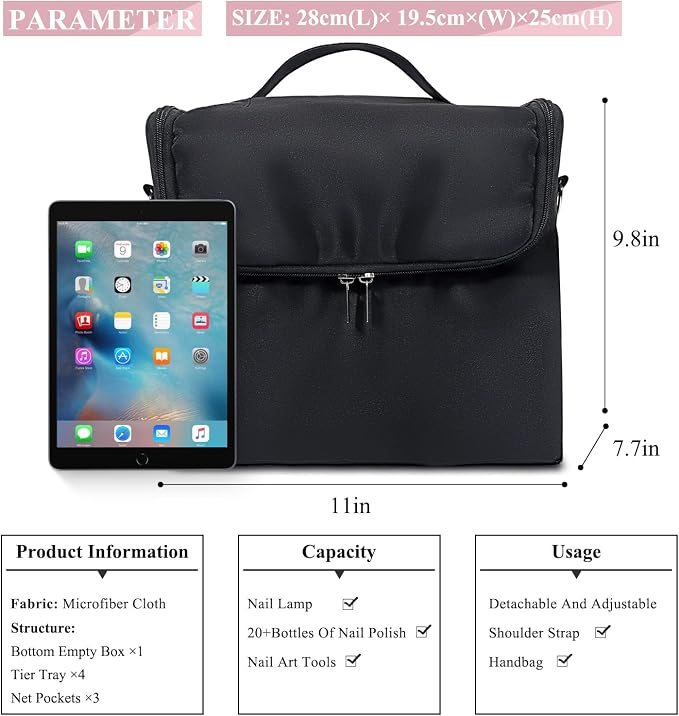 Large Makeup Carrying Train Case - Image 6