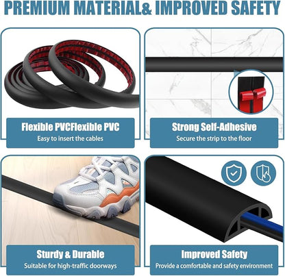 Floor Cord Covers for Wires 10FT Cable Hider Wire Coverr Self Adhesive Cord - Image 3