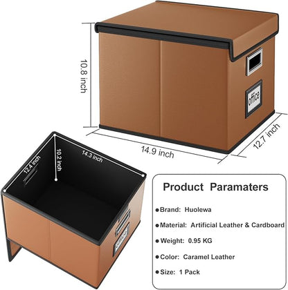 File Organizer Box with Lids, Collapsible File Folder Organizer | File Box with - Image 6