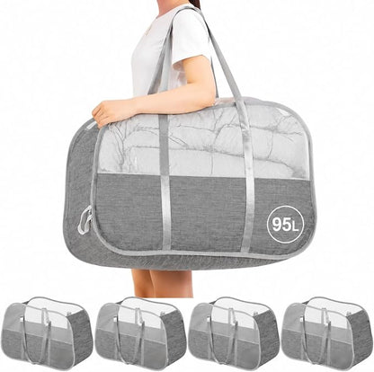 4 Pcs Collapsible Laundry Baskets, 95L Mesh Pop up Laundry Hampers by Unknown