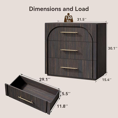 Buffet Cabinet with 3 Drawers, 31.5'' W Arched Storage Cabinet | Modular - Image 2