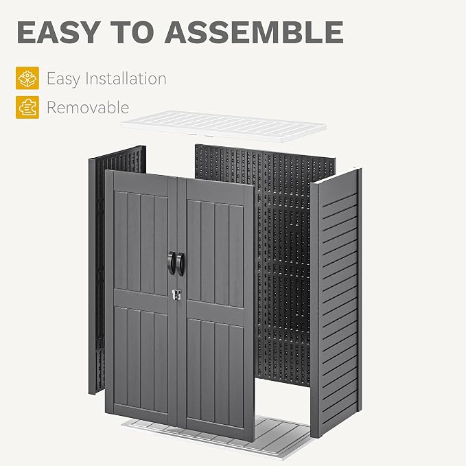 DWVO 59 Cu. Ft. Vertical Storage Shed, Weatherproof Outdoor Tall Cabinet - Image 6