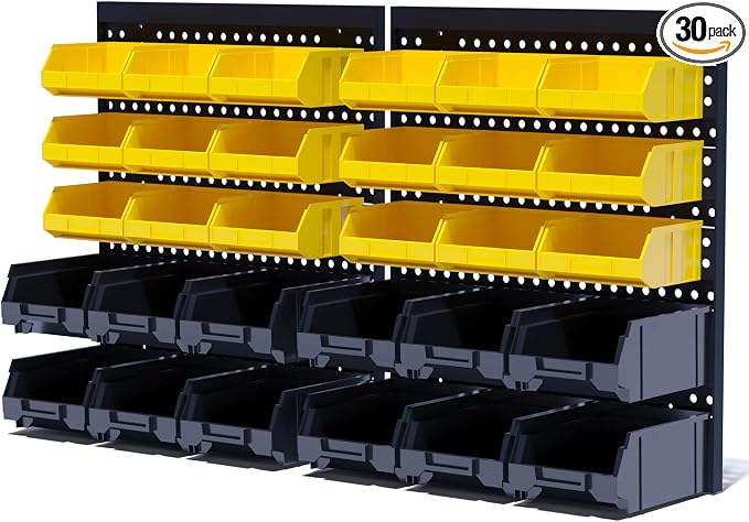 KJE 30PCS Wall Mounted Storage Bins, Plastic Tool Organizer by KJE