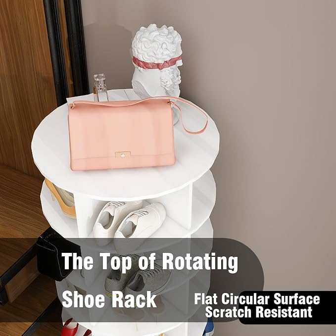 Rotating Shoe Rack Tower, 6-Tier Spinning Shoe Rack, Free Standing 360° - Image 5