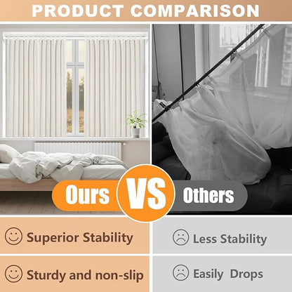 1PCS White Shower Curtain Rod 30-76 Inch, Tension Curtain Rods No Drilling | - Image 4