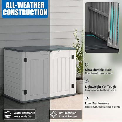 EHHLY Horizontal Resin Storage Shed, 35 Cuft Garden Tool Sheds & Outdoor Storage - Image 5