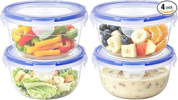 KIGI 4 PACK 20oz Plastic Round Bowls by KIGI
