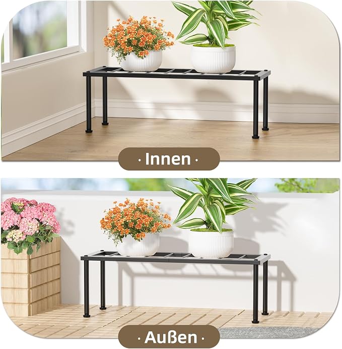 Metal Plant Stand Outdoor, 1 Tier Long Rectangle Plant Stand Indoor & Outdoor - Image 7