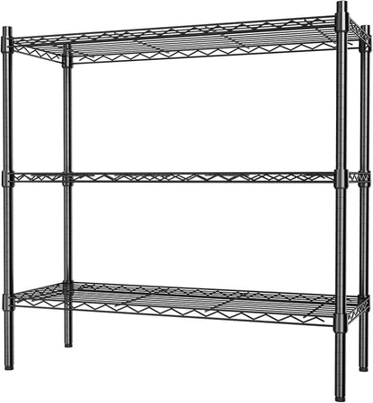 Auslar 3-Tier Heavy Duty Wire Shelving Adjustable Metal Storage Rack Black | by Auslar