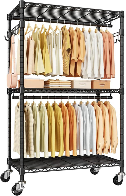 P1 Rolling Clothes Rack, Portable Wardrobe Closet by UlifHome