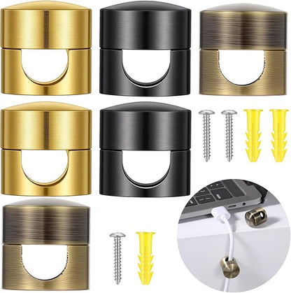 6 Sets Charger Holders for Cords Adjustable Cable Anchor Holders Adhesive Metal by Unknown