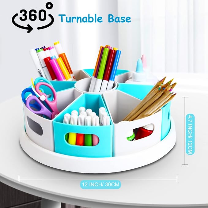 MeCids 360°Rotating Desk Organizers Homeschool Office Organization and Storage - Image 2