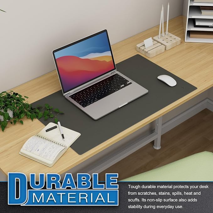 K KNODEL Small Office Leather Desk Mat, Mouse and Keyboard Pad, Computer and - Image 5