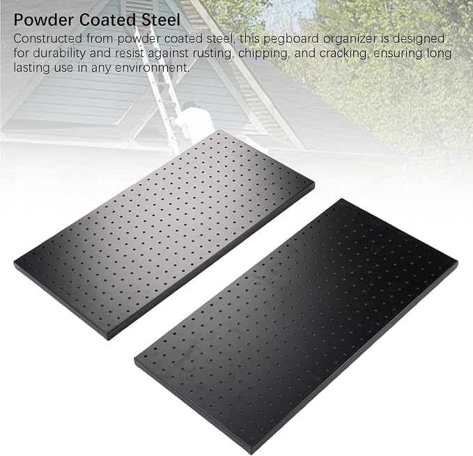 Hilitand Metal Pegboard Panels 2 Pack Heavy Duty Wall Mounted Tool Organizer - Image 7