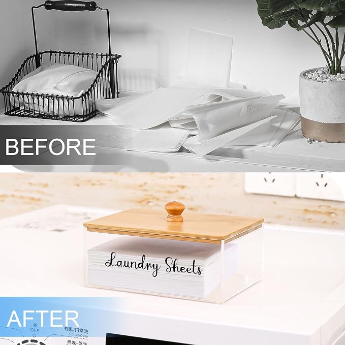 VOTLEVT Bamboo Laundry Detergent Sheets Holder - Image 2