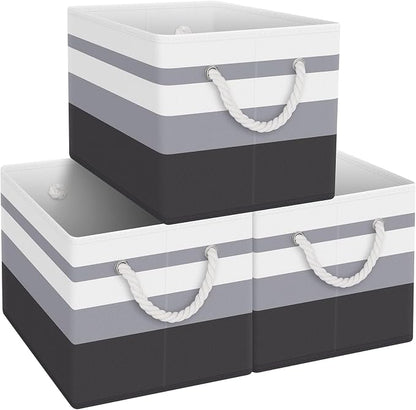 Storage Bins 3-Pack, Foldable Storage Baskets by Fabtotes