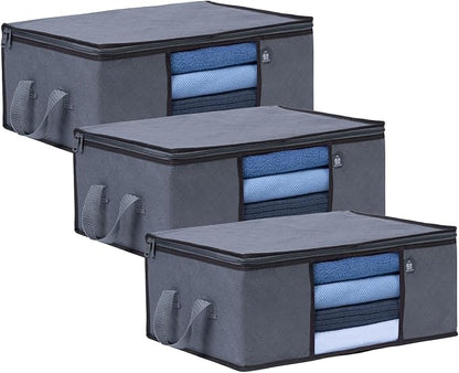 VENO 3 Pack Medium Clothes Storage Bag Organizer by Veno