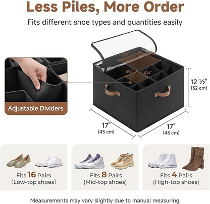 StorageWorks Shoe Organizer for Closet, Foldable Shoe Storage Box - Image 3