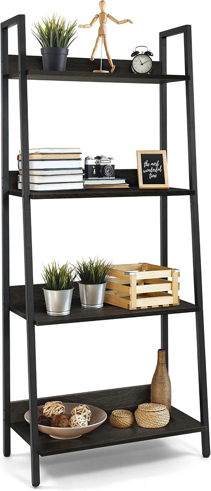 CAPHAUS 4 Tier Ladder Bookshelf, 24 Inch Width Free Standing Shelf, Bookcase by CAPHAUS