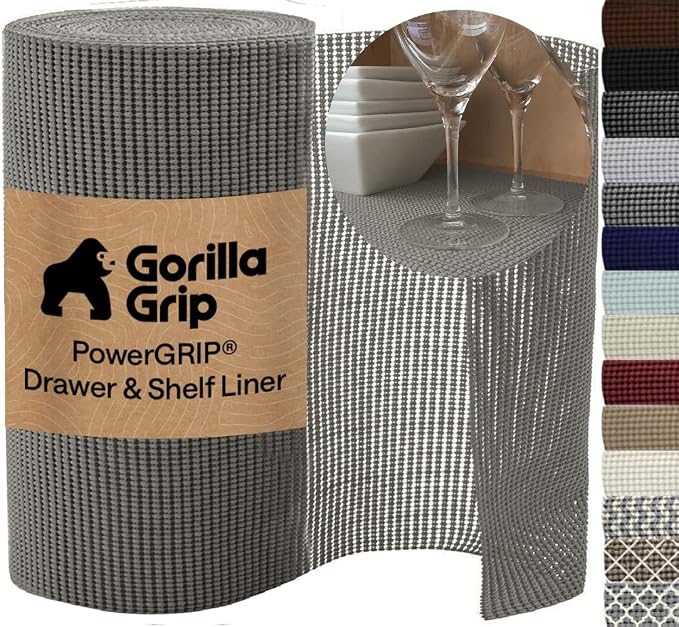 GORILLA GRIP powerGRIP Drawer Shelf and Cabinet Liner, Thick Strong Hold by Unknown