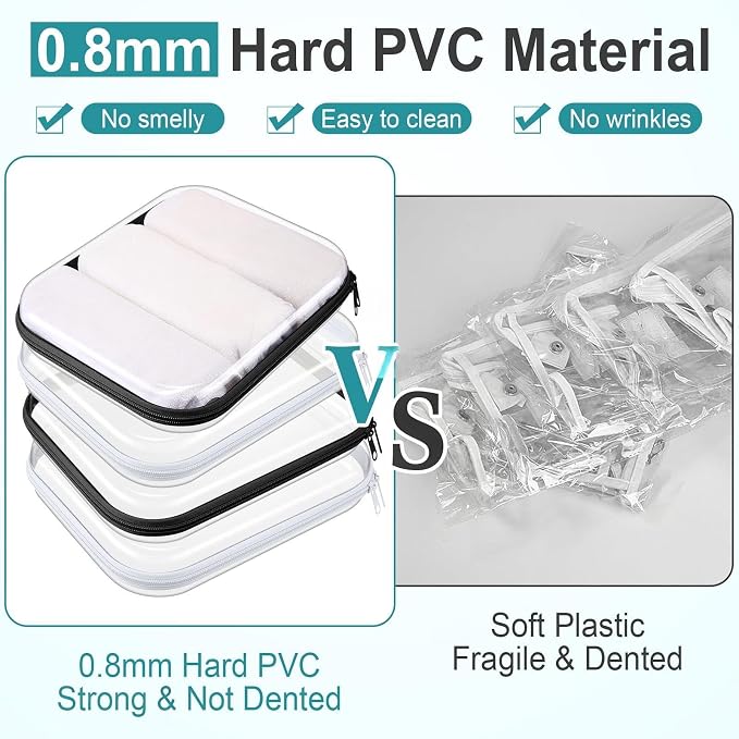 Hoolerry 4 Pcs Hard Clear Zipper Case Makeup Bags Plastic Pencil Pouch - Image 4