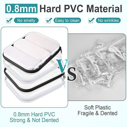 Hoolerry 4 Pcs Hard Clear Zipper Case Makeup Bags Plastic Pencil Pouch - Image 4