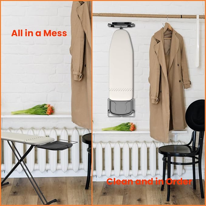 Ironing Board Hanger Wall Mount Ironing Board Holder Organizer Wall Rack - Image 6